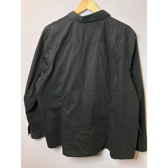 Apt 9 Button-Up Shirt Black & White Polka Dot Long Sleeve Women's Size 3X - Picture 3 of 7